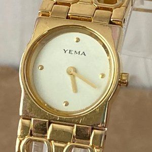 Vintage Yema French Designer Gold Plated 10 micron Quartz Watch